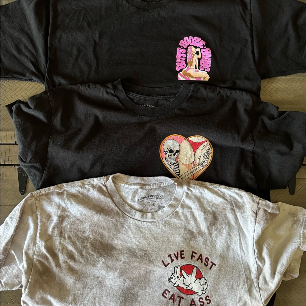 Adult Graphic T-Shirts - Black and White/Gray